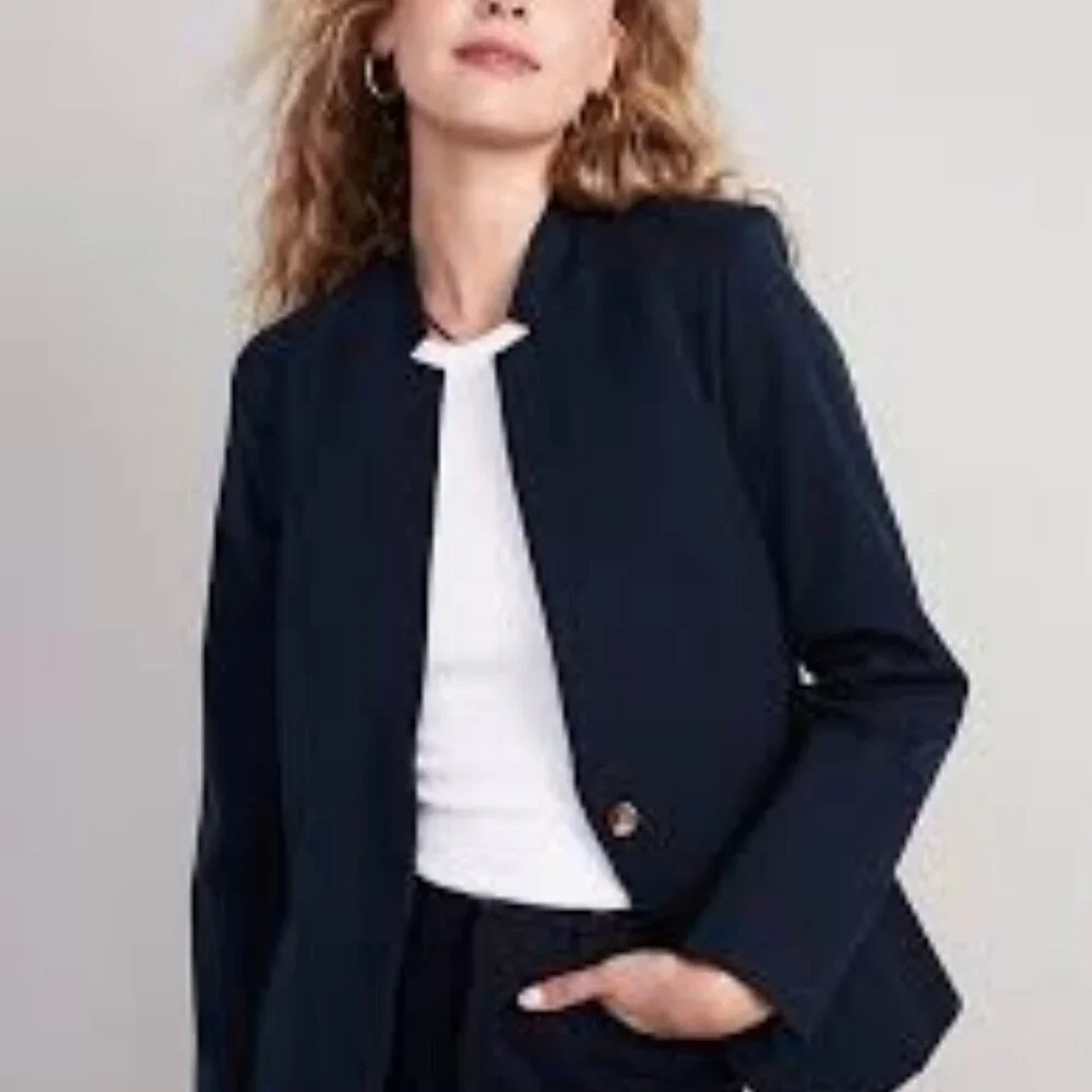 Old Navy Notched Collar Pixie Blazer Long Sleeve Business Jacket Blue XXL Tall - Picture 6 of 6